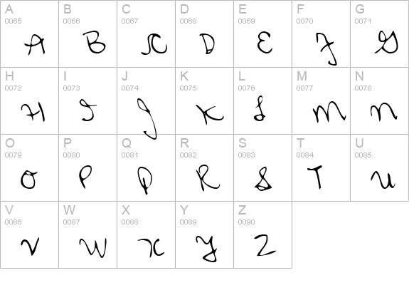 FlorasHand Regular uppercase A-Z preview