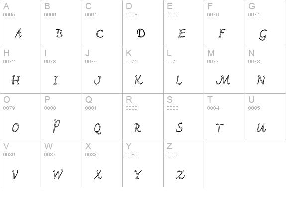 FlorenceHC uppercase A-Z preview