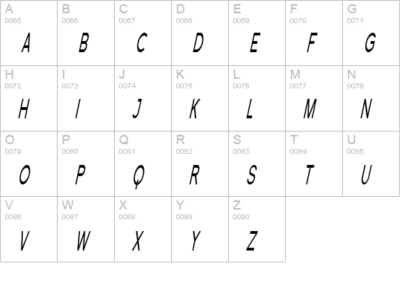 Florencesans SC Comp Italic uppercase A-Z preview