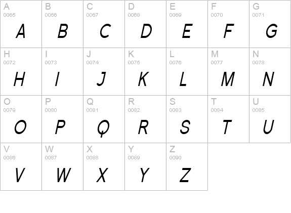Florencesans SC Cond Italic uppercase A-Z preview
