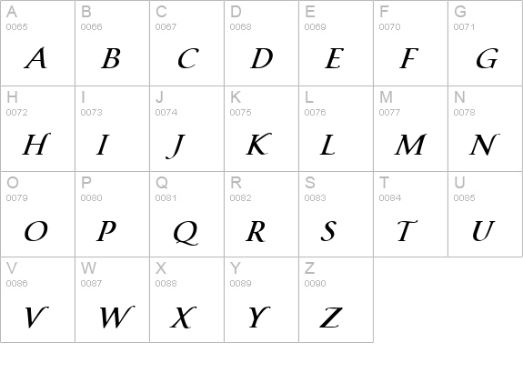 FlorensLP uppercase A-Z preview