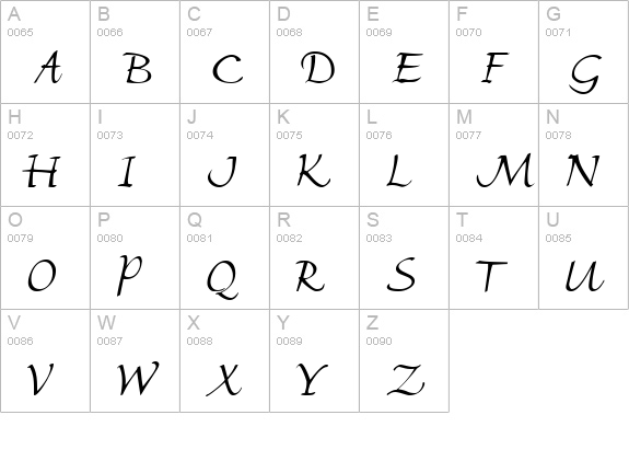 Florentine Regular uppercase A-Z preview