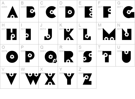 Flores uppercase A-Z preview