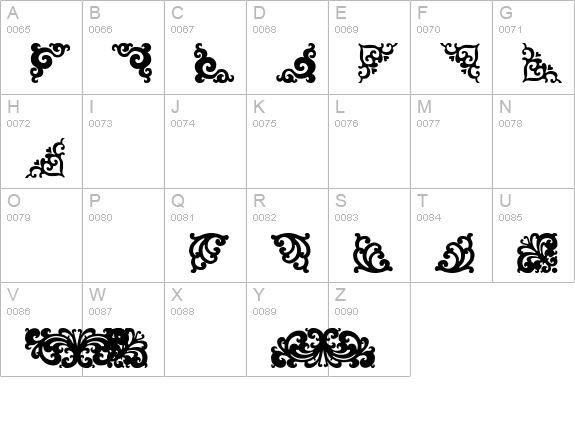Floriat uppercase A-Z preview