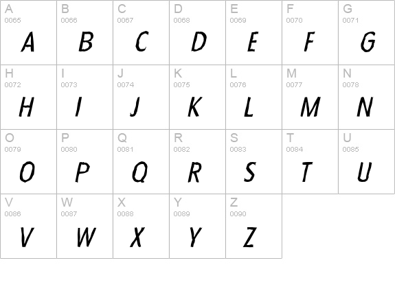 FloridaAntique-Italic uppercase A-Z preview