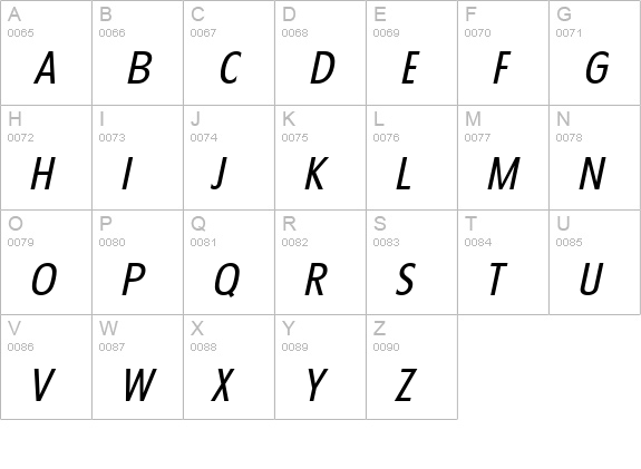 FloridaSerial-Italic uppercase A-Z preview