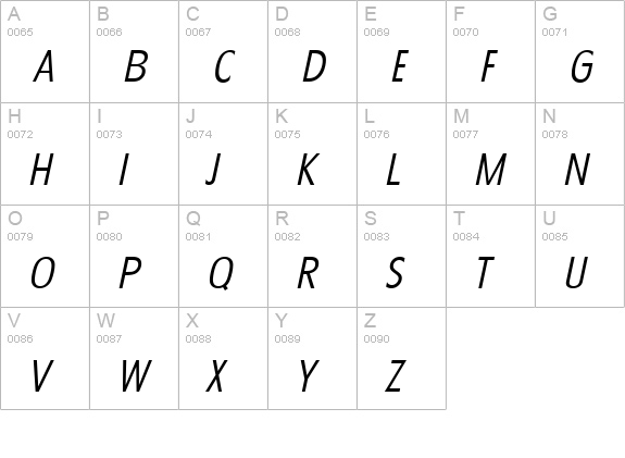 FloridaSerial-Light-Italic uppercase A-Z preview