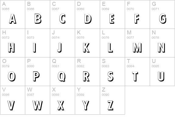 FloridaShadow-Bold uppercase A-Z preview