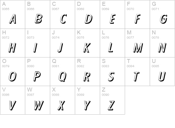 FloridaShadow-Italic uppercase A-Z preview
