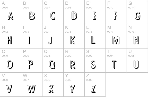 FloridaShadow-Regular uppercase A-Z preview