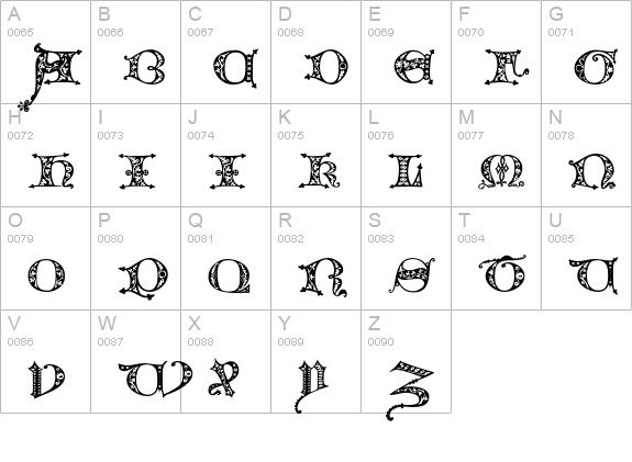 Florimel uppercase A-Z preview
