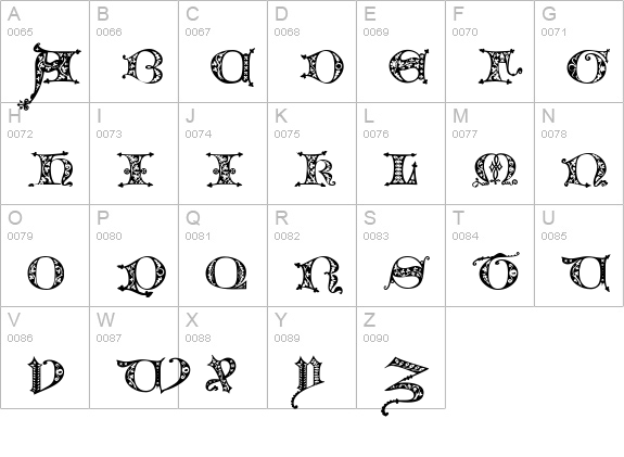 Florimelâ„¢ uppercase A-Z preview