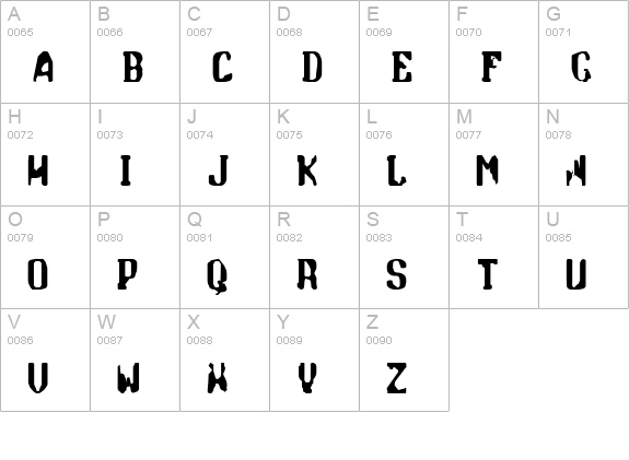 Flottig uppercase A-Z preview