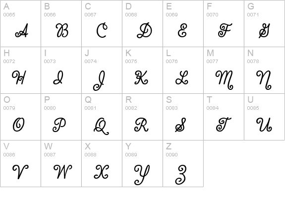 Flounder uppercase A-Z preview