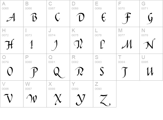 Flourish uppercase A-Z preview
