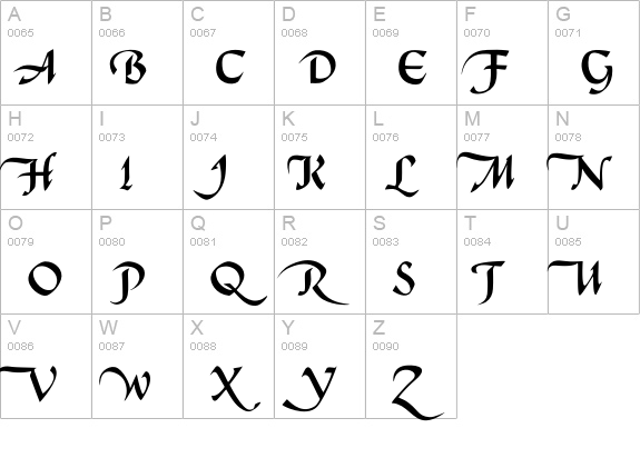 FlourishBoldSpecial uppercase A-Z preview
