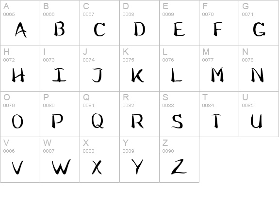 Flow uppercase A-Z preview