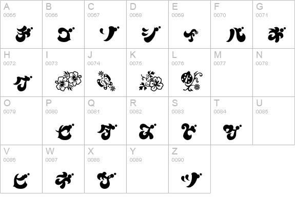 Flower-Regular uppercase A-Z preview