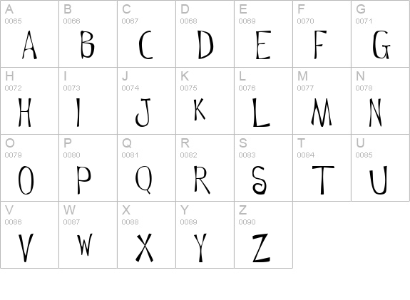 Flowerchild Plain uppercase A-Z preview