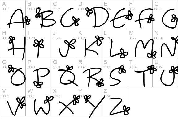 Flowing Flowers
 uppercase A-Z preview