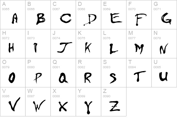 Floydian uppercase A-Z preview
