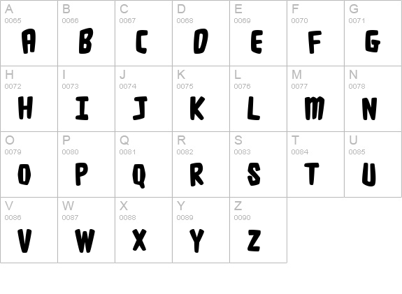 Fluffy Slacks BTN Bold uppercase A-Z preview