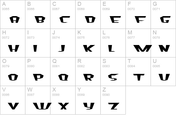 Fluoride Beings uppercase A-Z preview