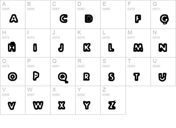 Flush Out uppercase A-Z preview