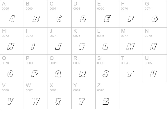 Flying Leatherneck Outline uppercase A-Z preview