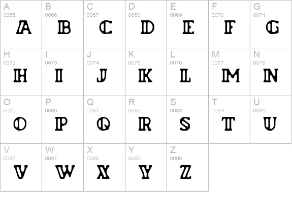 Flyman uppercase A-Z preview