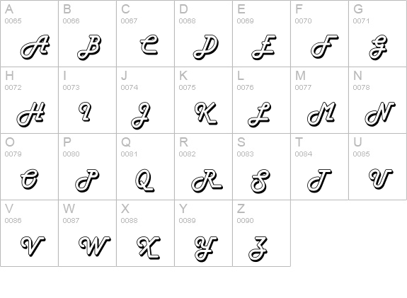 FlynnHollow uppercase A-Z preview