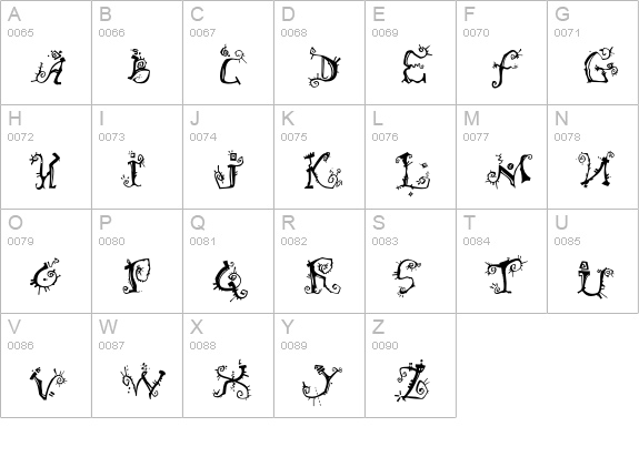 Fobia uppercase A-Z preview