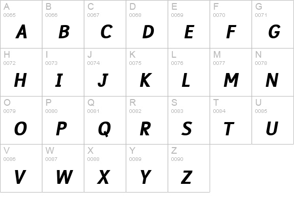Folder Bold Italic uppercase A-Z preview