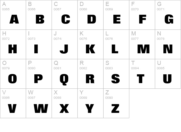 Folio BQ Extra Bold uppercase A-Z preview