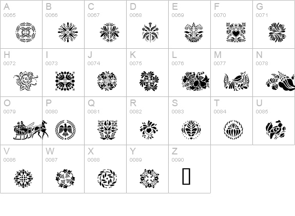 Folk Art uppercase A-Z preview