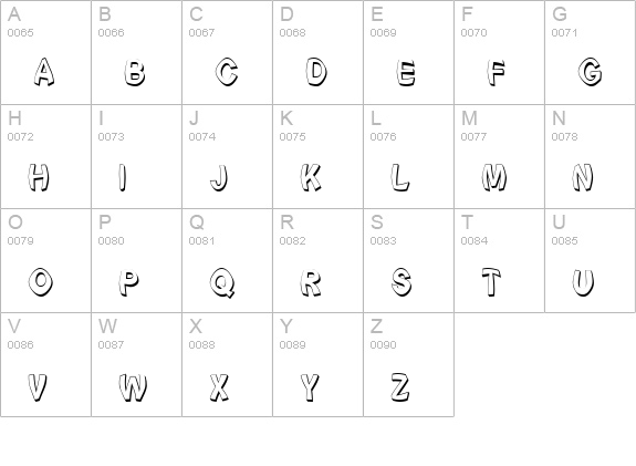 Font formerly known as FONT uppercase A-Z preview