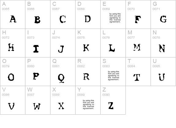 Font Pirate UNPAID DEMO uppercase A-Z preview