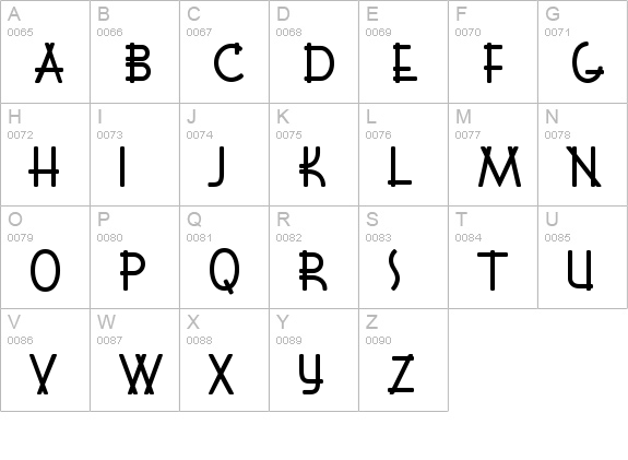 Font Shui uppercase A-Z preview