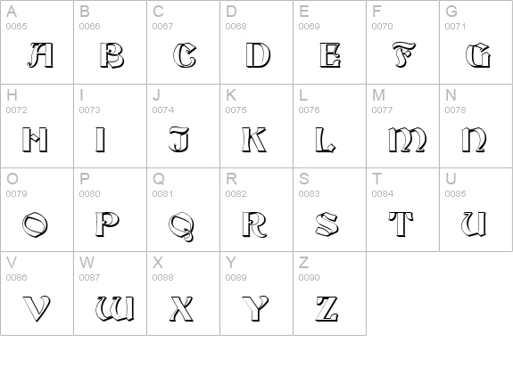 Fontainebleau uppercase A-Z preview