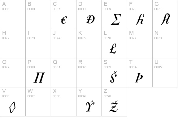 Fontesque-BoldItalicExpert uppercase A-Z preview