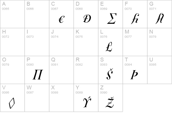 FontesqueText-BoldItalicExpert uppercase A-Z preview