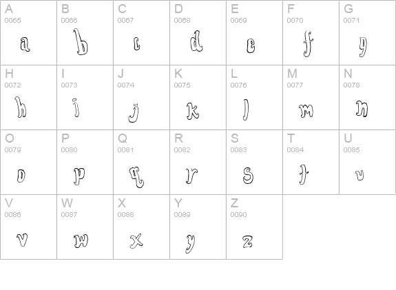 FontForTheDumped Outline uppercase A-Z preview