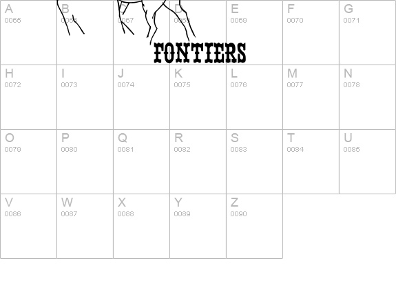 FONTIERS uppercase A-Z preview
