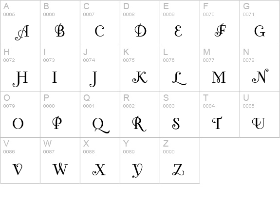 Fontleroy Brown NF uppercase A-Z preview