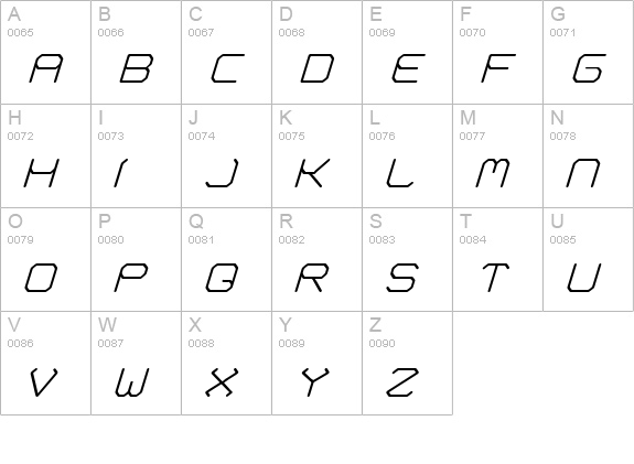 Fontmaker's Choice Italic uppercase A-Z preview