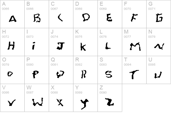 FontOnAGrain uppercase A-Z preview