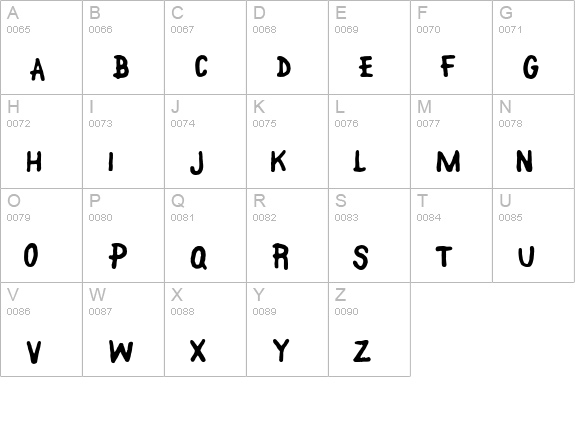 FontOnAStick uppercase A-Z preview