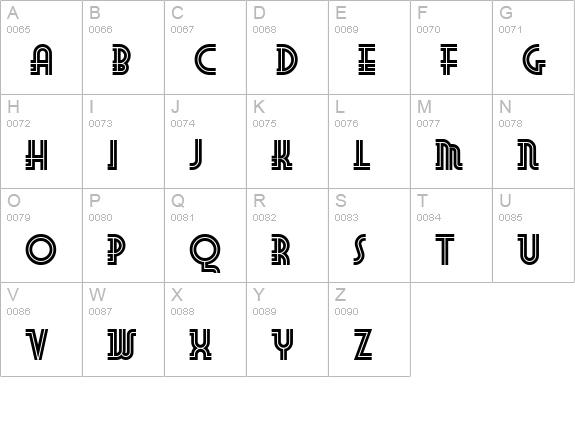 Foo Bar Inline NF uppercase A-Z preview