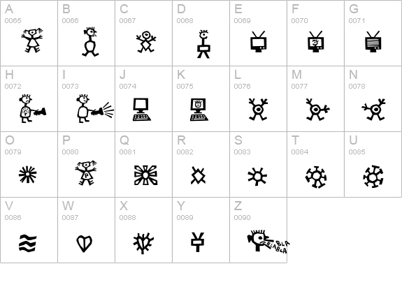 Forchetta-Figure uppercase A-Z preview
