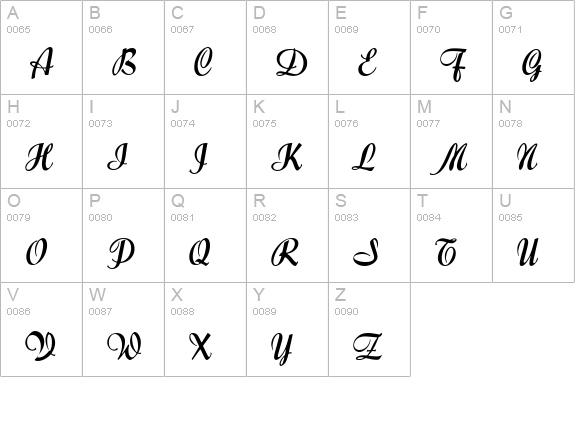 Forelle uppercase A-Z preview